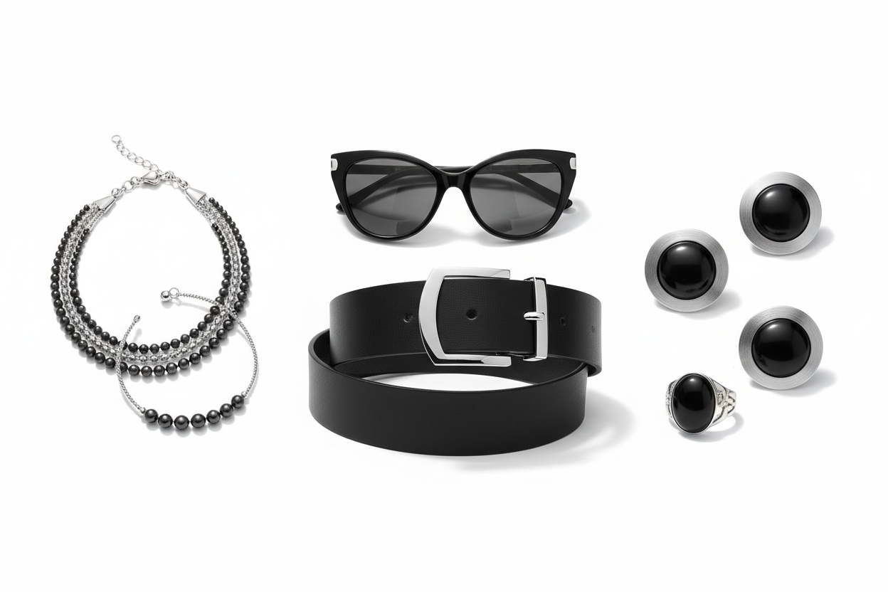 Luxury accessories flat lay